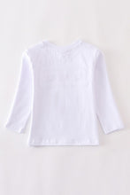 Load image into Gallery viewer, White football smocked boy shirt
