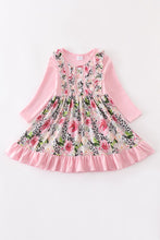 Load image into Gallery viewer, Pink floral smocked dress
