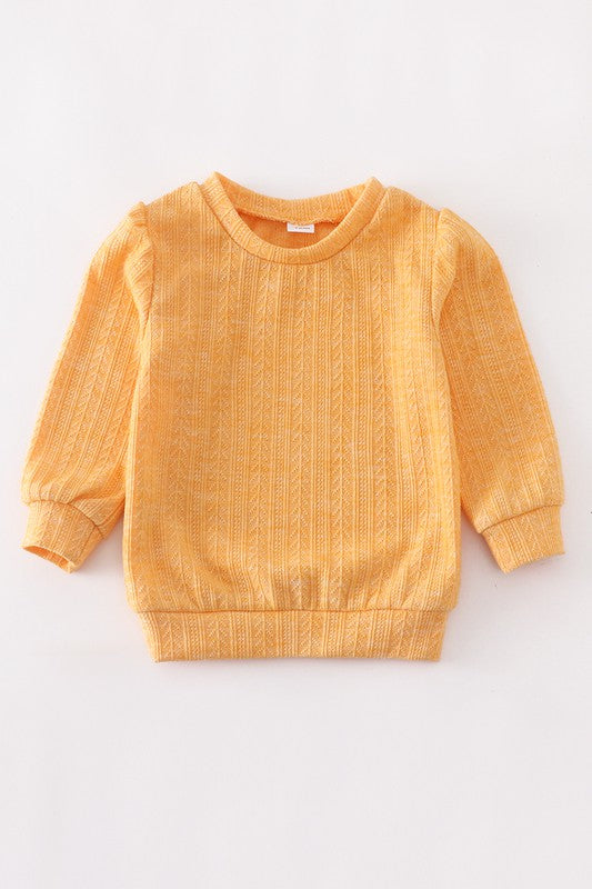 Yellow pullover sweater