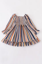 Load image into Gallery viewer, Multicolored stripe smocked dress

