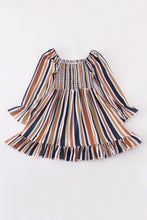 Load image into Gallery viewer, Multicolored stripe smocked dress
