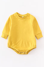 Load image into Gallery viewer, Mustard sweatshirt baby romper
