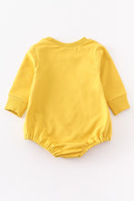 Load image into Gallery viewer, Mustard sweatshirt baby romper
