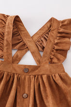 Load image into Gallery viewer, Khaki ruffle suspender girl dress
