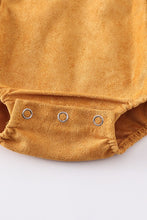Load image into Gallery viewer, Mustard suede ruffle baby girl bubble
