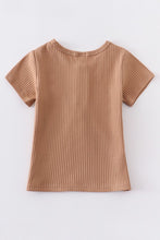 Load image into Gallery viewer, Beige buttons ribbed cotton top
