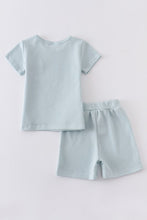 Load image into Gallery viewer, Mint ribbed cotton pocket shorts set
