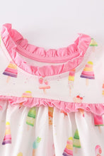 Load image into Gallery viewer, Pink ice cream print pocket ruffle set
