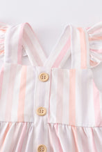 Load image into Gallery viewer, Stripe Ruffle Buttons Baby Romper
