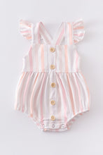 Load image into Gallery viewer, Stripe Ruffle Buttons Baby Romper
