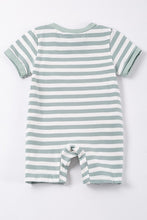Load image into Gallery viewer, Green stripe sheep applique boy romper
