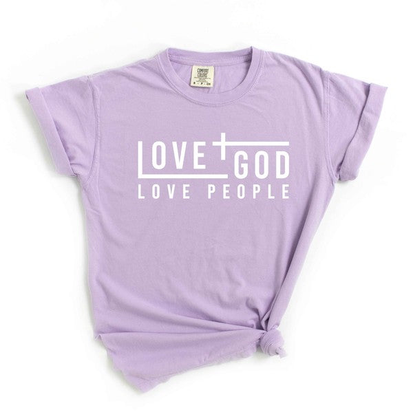 Love God Love People Cross Garment Dyed Tee