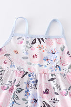 Load image into Gallery viewer, White floral print ruffle girl set

