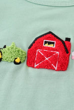 Load image into Gallery viewer, Green french knot farm ruffle plaid set
