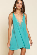 Load image into Gallery viewer, Sleeveless Deep V-neck Dress with Lace on Front
