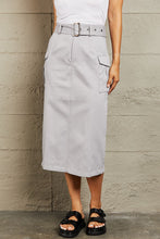 Load image into Gallery viewer, HYFVE Professional Poise Buckled Midi Skirt
