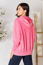 Load image into Gallery viewer, Zenana Half Snap Long Sleeve Hoodie with Pockets
