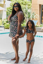 Load image into Gallery viewer, Girl&#39;s Marina West Swim Clear Waters Two-Piece Swim Set in Black Roses
