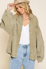 Load image into Gallery viewer, Fringe Distressed Oversized Button Shirt
