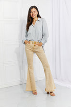 Load image into Gallery viewer, Color Theory Flip Side Fray Hem Bell Bottom Jeans in Yellow
