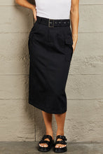 Load image into Gallery viewer, HYFVE Professional Poise Buckled Midi Skirt

