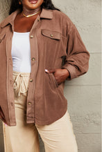 Load image into Gallery viewer, Heimish Cozy Girl Full Size Button Down Shacket
