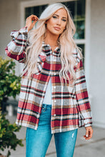 Load image into Gallery viewer, Plaid Button Front Shirt Jacket with Breast Pockets
