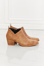 Load image into Gallery viewer, MMShoes Trust Yourself Embroidered Crossover Cowboy Bootie in Caramel
