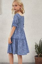 Load image into Gallery viewer, Girls Printed Smocked Flounce Sleeve Dress

