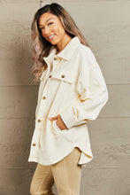 Load image into Gallery viewer, Heimish Cozy Girl Full Size Button Down Shacket
