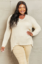 Load image into Gallery viewer, Heimish By The Fire Full Size Draped Detail Knit Sweater
