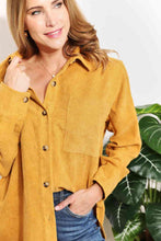 Load image into Gallery viewer, HEYSON Full Size Oversized Corduroy  Button-Down Tunic Shirt with Bust Pocket
