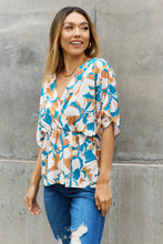 Load image into Gallery viewer, BOMBOM Floral Print Wrap Tunic Top
