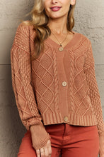 Load image into Gallery viewer, HEYSON Soft Focus Full Size Wash Cable Knit Cardigan
