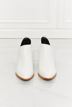 Load image into Gallery viewer, MMShoes Trust Yourself Embroidered Crossover Cowboy Bootie in White
