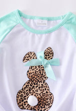 Load image into Gallery viewer, Mint Leopard Rabbit Denim Short Outfit
