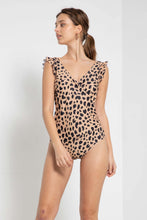 Load image into Gallery viewer, Marina West Swim Full Size Float On Ruffle Faux Wrap One-Piece in Leopard
