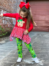 Load image into Gallery viewer, AnnLoren Girls Christmas Reindeer Tunic and Holiday Legging Set-1

