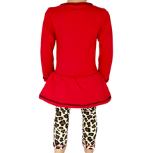 Load image into Gallery viewer, AnnLoren Girls Winter Leopard Heart Holiday Dress Tunic &amp; Leggings Set Outfit-3
