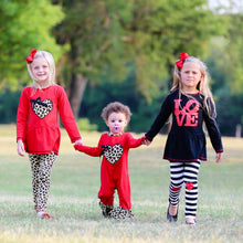 Load image into Gallery viewer, AnnLoren Girls Winter Leopard Heart Holiday Dress Tunic &amp; Leggings Set Outfit-6
