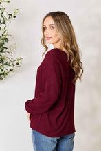 Load image into Gallery viewer, Zenana Buttoned V-Neck Long Sleeve Blouse
