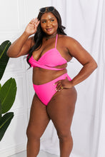 Load image into Gallery viewer, Marina West Swim Summer Splash Halter Bikini Set in Pink
