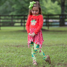 Load image into Gallery viewer, AnnLoren Girls Christmas Reindeer Tunic and Holiday Legging Set-5
