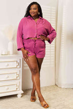 Load image into Gallery viewer, Basic Bae Buttoned Long Sleeve Top and Shorts Set
