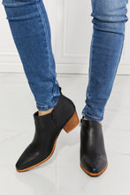 Load image into Gallery viewer, MMShoes Trust Yourself Embroidered Crossover Cowboy Bootie in Black
