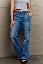 Load image into Gallery viewer, Kancan Holly High Waisted Cargo Flare Jeans
