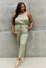 Load image into Gallery viewer, ODDI Full Size Textured Woven Jumpsuit in Sage
