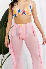 Load image into Gallery viewer, Marina West Swim Take Me To The Beach Mesh Ruffle Cover-Up Pants
