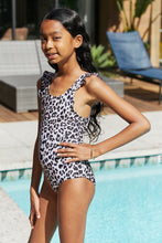 Load image into Gallery viewer, Girl&#39;s Marina West Swim Float On Ruffled One-Piece in Cat
